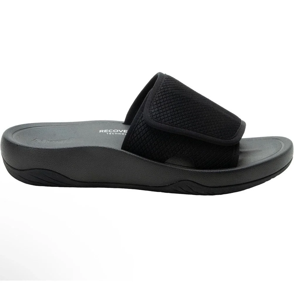 Alegria OVA8TION Raven Black RecoverMe Slide Sandals Women 6-6.5‎ OVA-6502 NEW